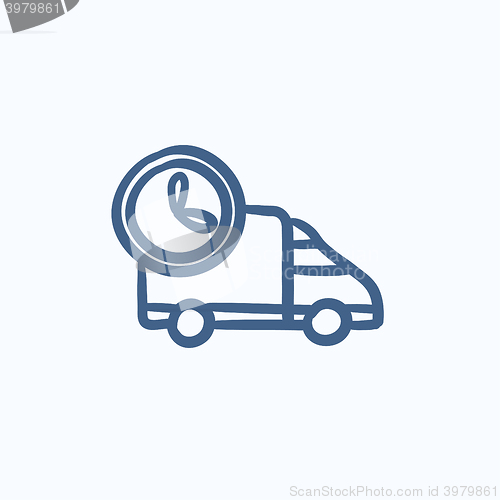 Image of Delivery truck sketch icon.