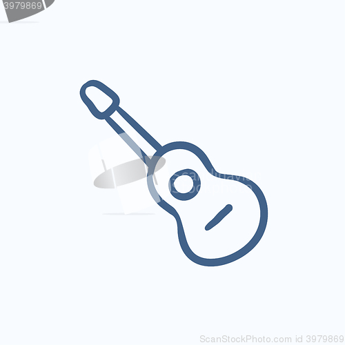 Image of Acoustic guitar sketch icon.