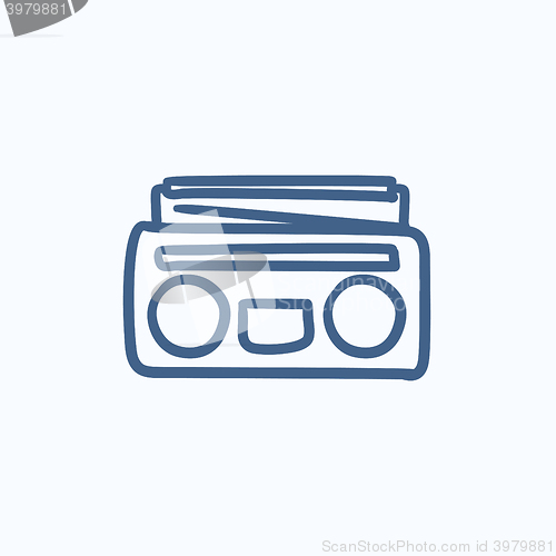 Image of Radio cassette player sketch icon.