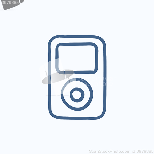 Image of MP3 player sketch icon.