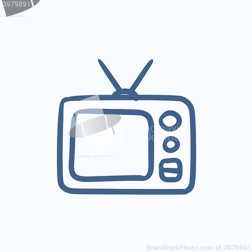 Image of Retro television sketch icon.