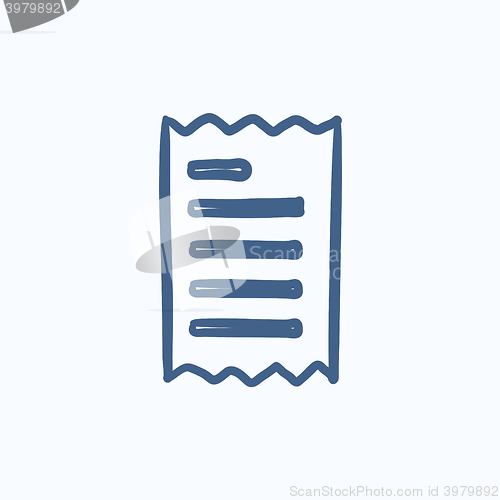 Image of Receipt sketch icon.