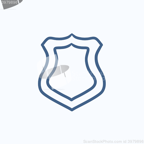 Image of Police badge sketch icon.