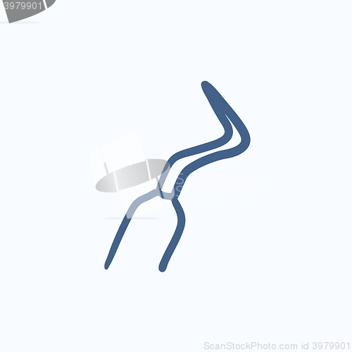 Image of Dental scraper sketch icon.