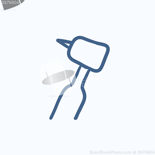 Image of Dental drill sketch icon.