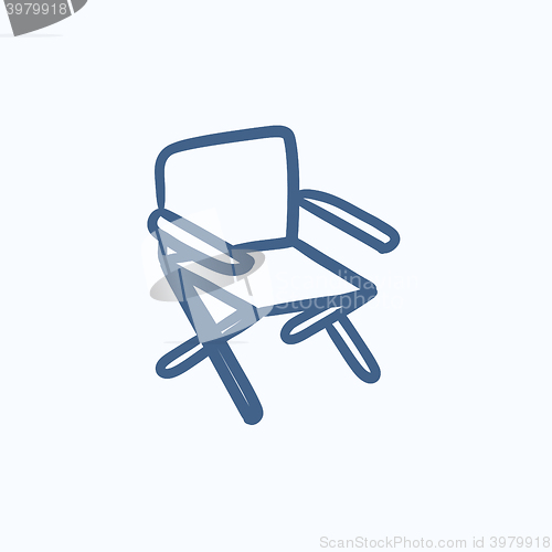 Image of Folding chair sketch icon.