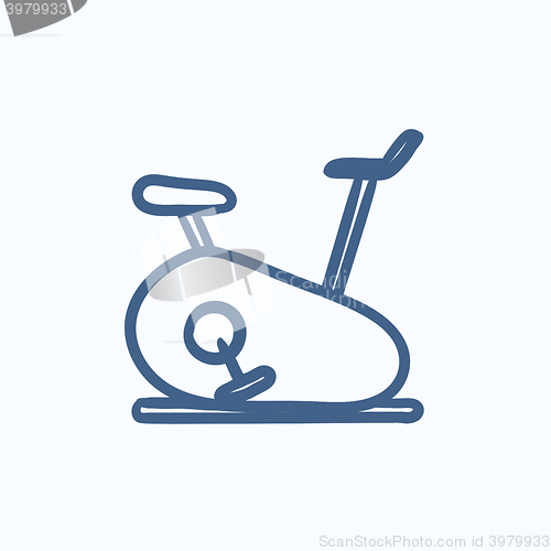 Image of Exercise bike sketch icon.