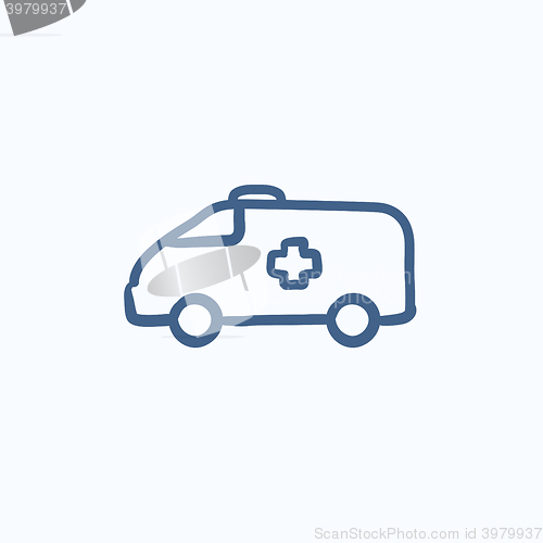 Image of Ambulance car sketch icon.