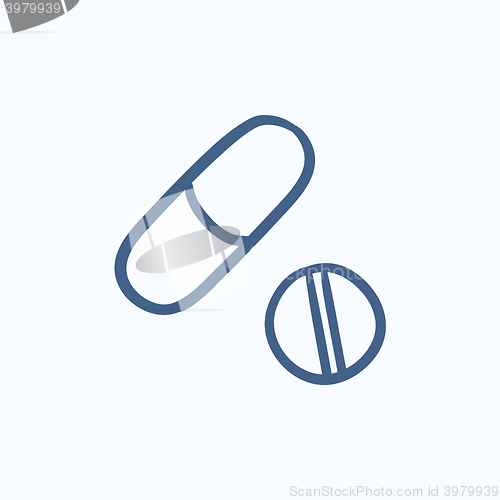 Image of Pills sketch icon.