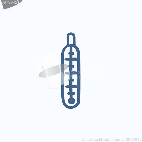 Image of Medical thermometer sketch icon.