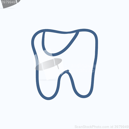 Image of Tooth decay sketch icon.