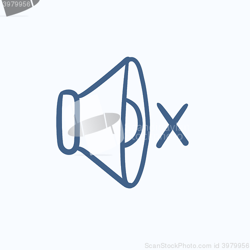 Image of Mute speaker sketch icon.