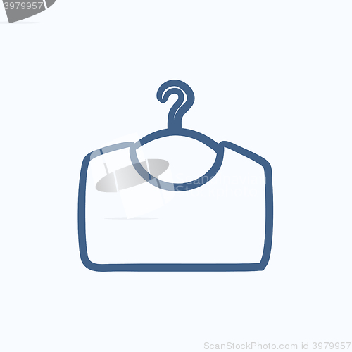 Image of Sweater on hanger sketch icon.