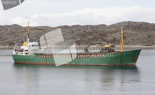 Image of Small Norwegian cargo boat.