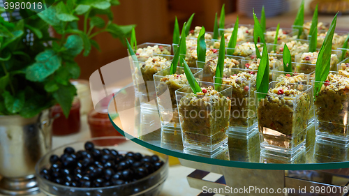 Image of Set of tasty canape for an event party