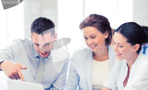 Image of business team having discussion in office