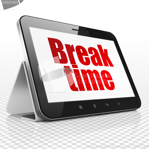 Image of Time concept: Tablet Computer with Break Time on display