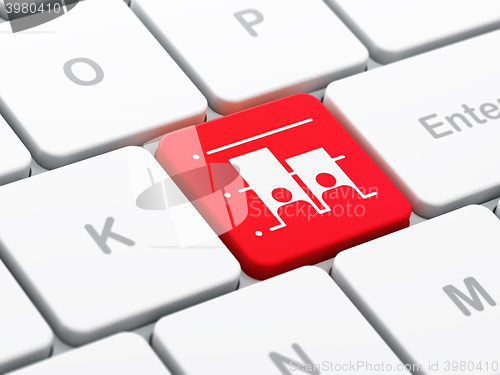 Image of Politics concept: Election on computer keyboard background