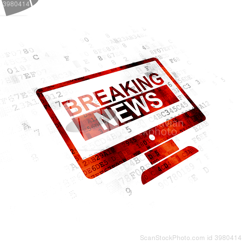 Image of News concept: Breaking News On Screen on Digital background