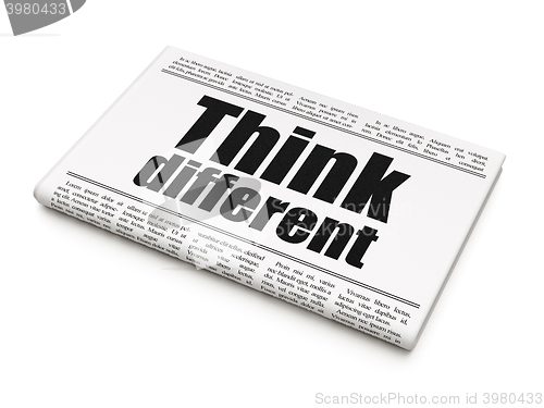 Image of Education concept: newspaper headline Think Different