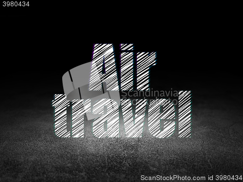 Image of Travel concept: Air Travel in grunge dark room
