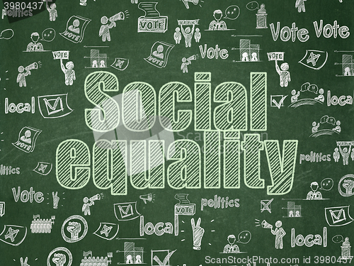 Image of Political concept: Social Equality on School board background