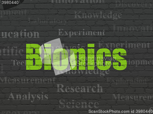 Image of Science concept: Bionics on wall background