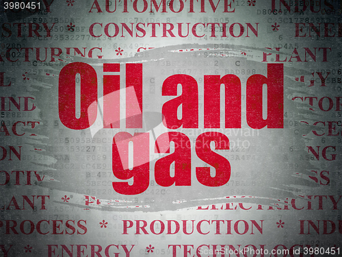 Image of Manufacuring concept: Oil and Gas on Digital Data Paper background