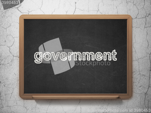 Image of Politics concept: Government on chalkboard background