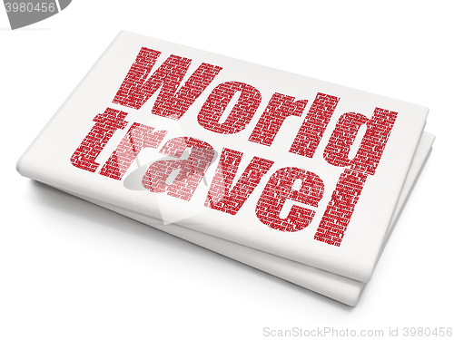 Image of Tourism concept: World Travel on Blank Newspaper background