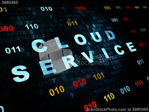 Image of Cloud computing concept: Cloud Service on Digital background