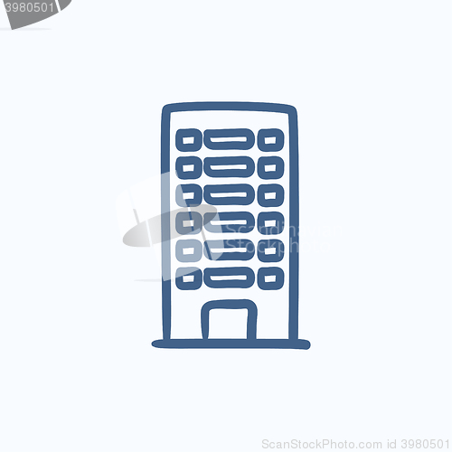 Image of Residential building sketch icon.