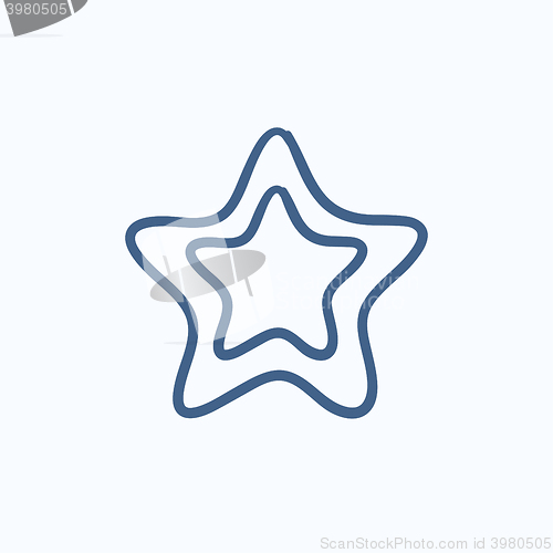 Image of Rating star sketch icon.