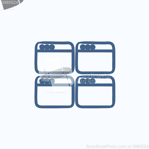 Image of Opened browser windows sketch icon.