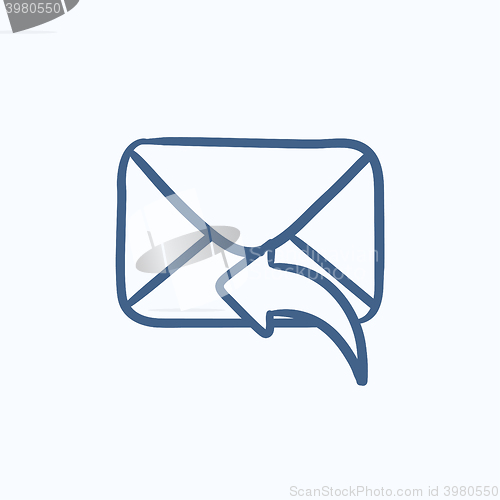 Image of Sending email sketch icon.