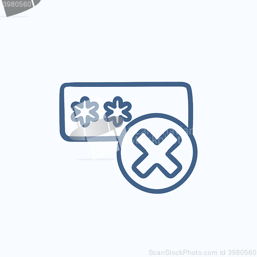 Image of Wrong password  sketch icon.