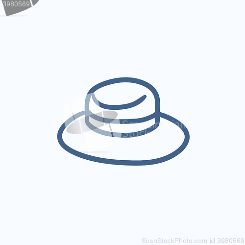 Image of Summer hat sketch icon.