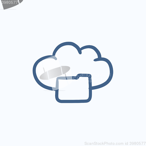 Image of Cloud computing sketch icon.