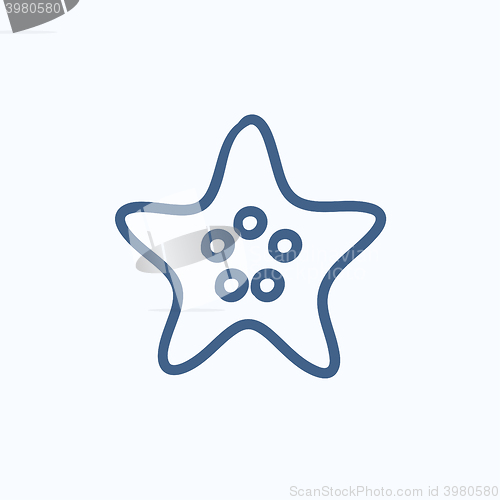 Image of Starfish sketch icon.