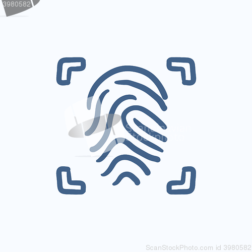 Image of Fingerprint scanning sketch icon.