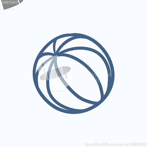 Image of Beach ball sketch icon.