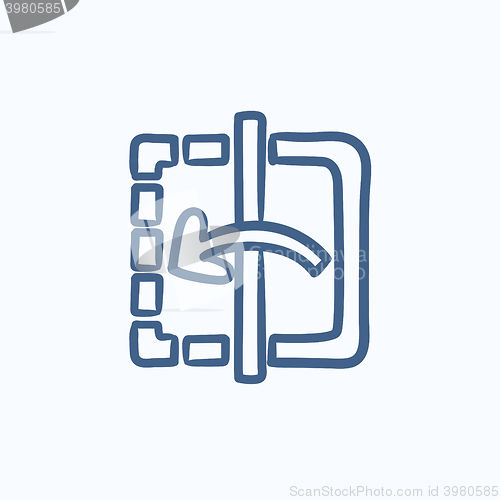 Image of Mirror reflection sketch icon.