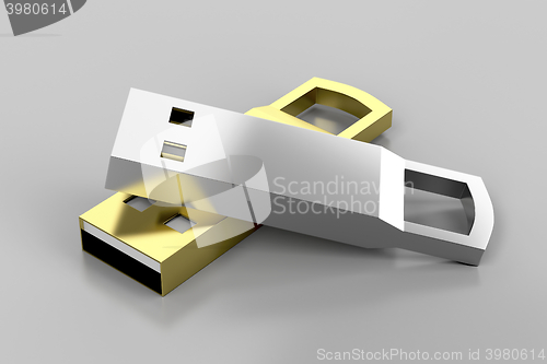 Image of Stylish silver and gold usb sticks 