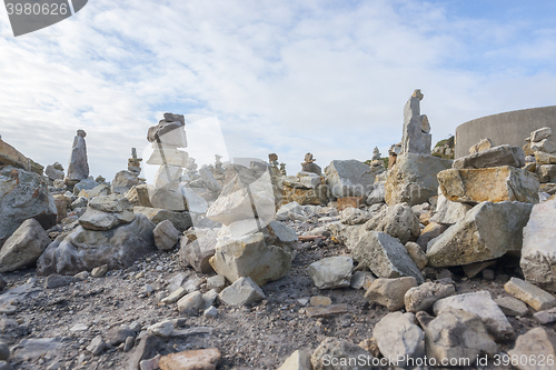 Image of stone piles at Pointe de Pen-Hir