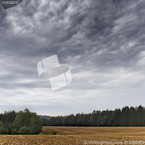 Image of Summer landscape with dramatic cloudy sky
