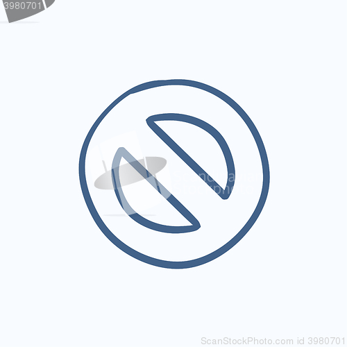 Image of Not allowed sign sketch icon.