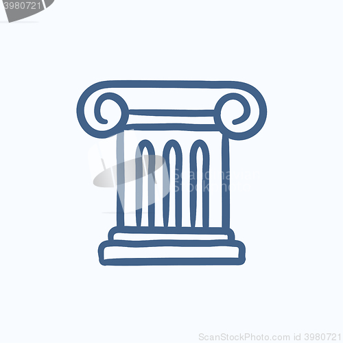 Image of Ancient column sketch icon.