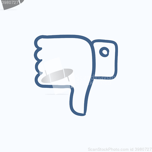 Image of Thumbs down sketch icon.
