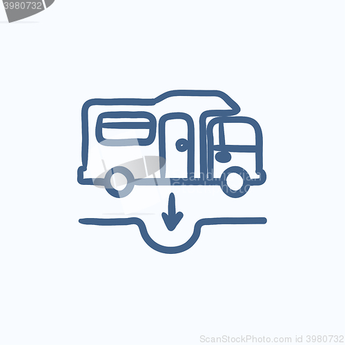 Image of Motorhome and sump sketch icon.