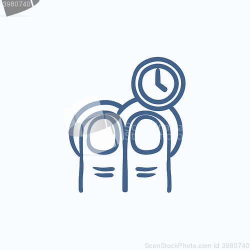 Image of Hold timer gesture sketch icon.